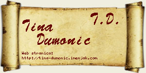 Tina Dumonić vizit kartica